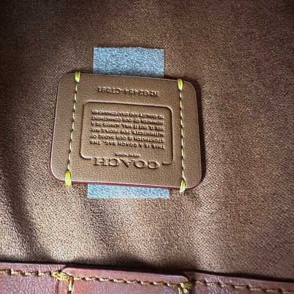 Coach Ace Tote Bag 17 In Signature Canvas IN Tan/Rust CT891 New - Picture 9 of 13